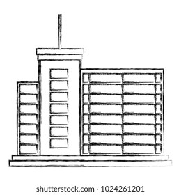 big buildings facade front