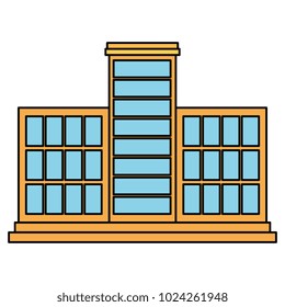 big buildings facade front