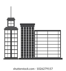 big buildings facade front