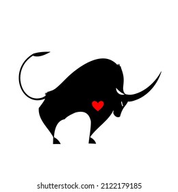 Big Bull, buffalo symbol. Bull vector icon isolated on white background. Wild bull Bull logo template mascot, icon.