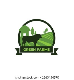 Similar Images, Stock Photos & Vectors of Cow Farm Farm Symbol ...