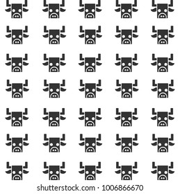 A Big Bull head  pattern on white background