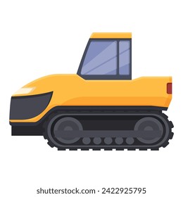 Big bulldozer icon cartoon vector. Tractor industry. Cargo machine mobile