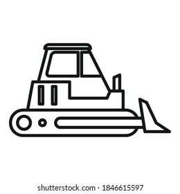 Big bulldozer icon. Outline big bulldozer vector icon for web design isolated on white background