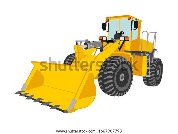 Big Bulldozer Wheel Loader Vector Isolated Stock Vector (Royalty Free ...