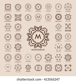 Big Bunch Luxury Simple Elegant Monogram Stock Vector (Royalty Free ...