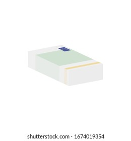 Big bundle of money on a white background