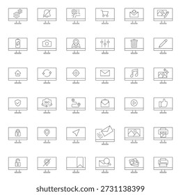 Big bundle of screen line vectors