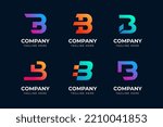 Big bundle set of minimalist letter B logo design. Vector design element, with variety monogram B logo element, business sign, logos, identity, vector