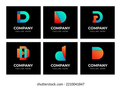 Big bundle set of minimalist letter D logo design. Vector design element, with variety monogram D logo element, business sign, logos, identity, vector