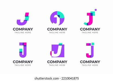 Großes Bündel von minimalistischem Buchstaben J Logo Design. Vectordesign-Element mit Sorte monogram J Logo-Element, Geschäftszeichen, Logos, Identität, Vektorgrafik