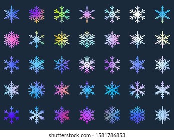 big bundle set of vector hand drawn doodle colorful snowflakes color colour vacation nails hand snow winter isolated abstract holiday background scene drawn christmas cool beauty set silhouette art gr