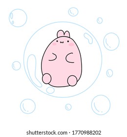 Big bunny in big bubble