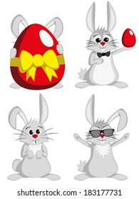 Big Bunny Collection - Funny gray male rabbit mascots