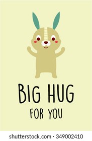big bunny hug vector