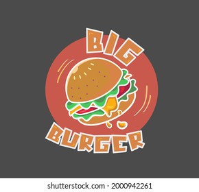 big burger brand logo for restaurant or cafe burger fastfood products