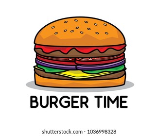 big burger cartoon design illustration.cartoon style design.designed for food ad beverage graphic illustration