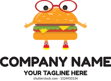 Big Burger Character logo Template