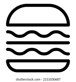 Big Burger Fast Food Flat Icon Isolated On White Background