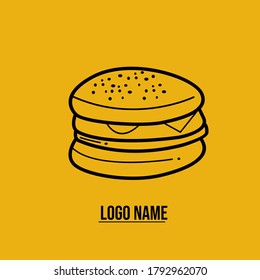 gran hamburguesa en diseño plano