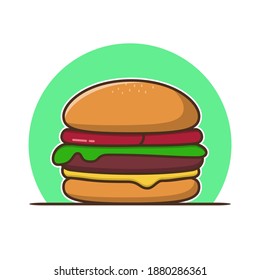 Big burger flat illustration, good for design banner, poster, menu and other design