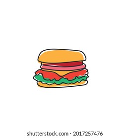 Big Burger food Vector illustration 