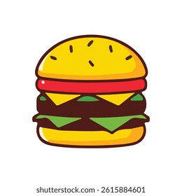 big burger icon illustration on white background
