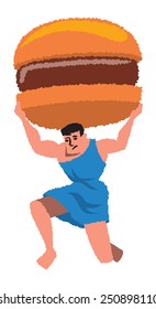 Big Burger Icon - Roughened  Edge Style