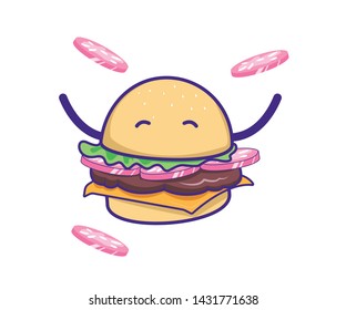 Big burger illustration vector with thick outline