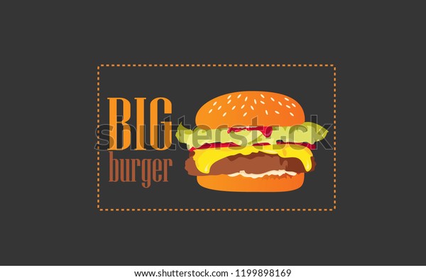 Big Burger Logo Illustrator Stock Vector Royalty Free