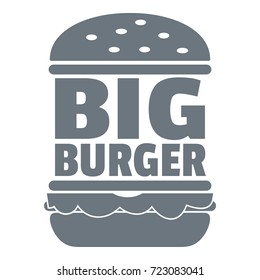 Big burger logo. Simple illustration of big burger vector logo for web