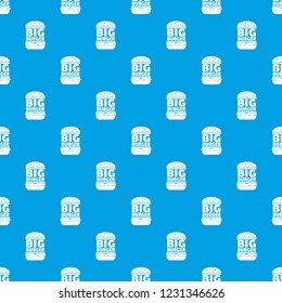 Big burger pattern vector seamless blue repeat for any use