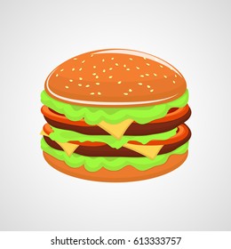 Big burger, vector icon