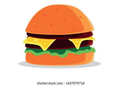 Big burger vector illustration - vector