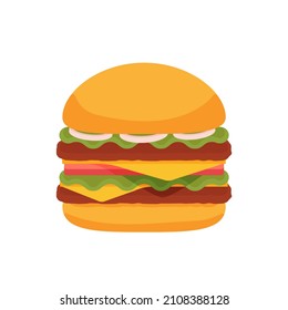 Gran ilustración del vector de la hamburguesa sobre fondo blanco