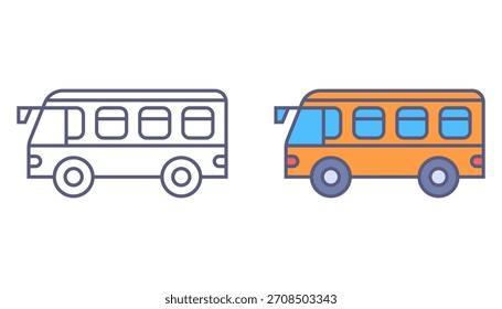 Big bus black icon. Flat illustration.