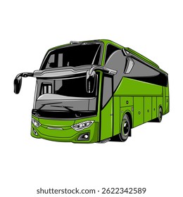 Big bus vector color illustration image