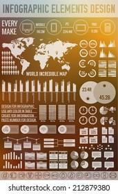 big business flat infographic elements set for design on blurred background. Vector illustration concept 