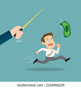 Big Business Hand Use Luring Businessman Stock Vector (Royalty Free ...