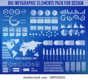 big business infographic elements set on blurred background. Colorful template for you design, web and mobile applications. Vector illustration concept 