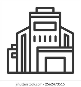 Big Business Outline Icon Vector Illustration