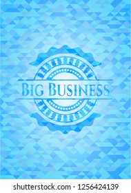 Big Business sky blue emblem with mosaic background
