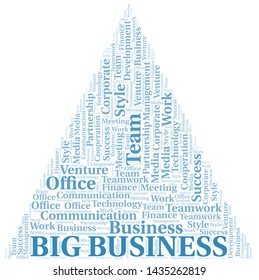Big Business word cloud. Collage made with text only.