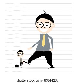 big businessman pressure small businessman