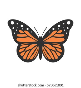 Big butterfly icon isolated on white background vector illustration