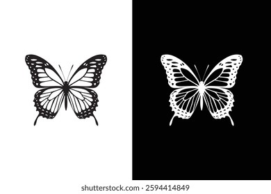 Big butterfly icon. Simple illustration of butterfly vector icon silhouette design