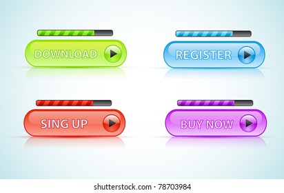 Big button with shadow and reflections