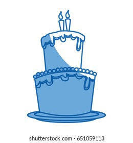 big cake birthday celebration with two candles