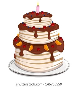 Big cake with candle