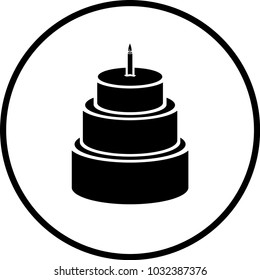 big cake with candle symbol